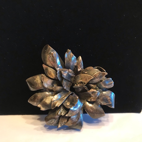 BRUTALIST LARGE METAL FLOWER VINTAGE LATE 1940s - Picture 8 of 10